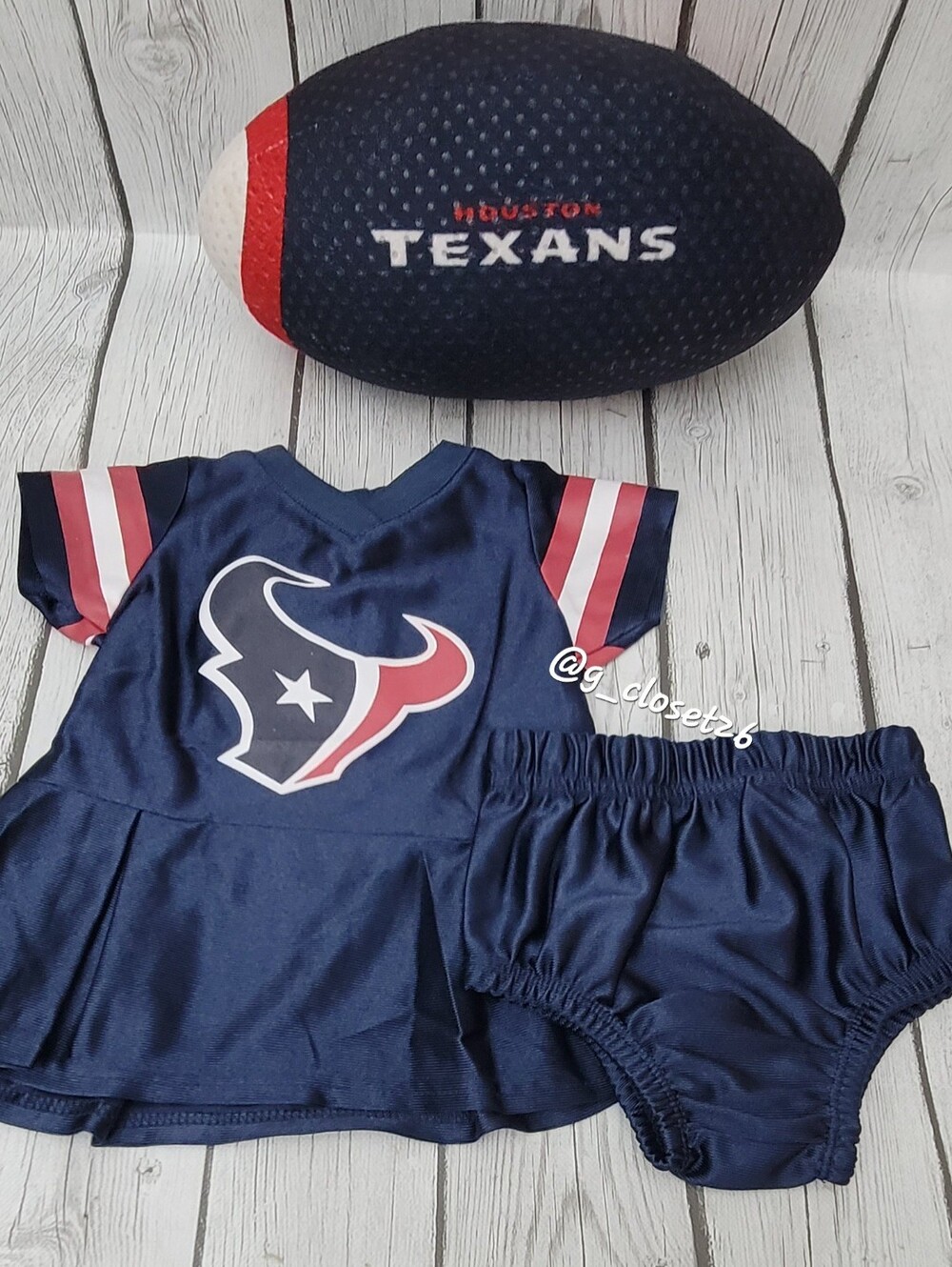 Texans Navy Toddler Dress & Bloomers Set